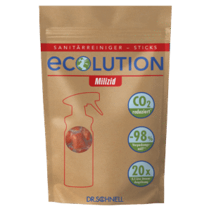 ecolution milizid sticks pulbriline sanitaarruumide puhastusvahend ja katlakivieemaldaja vees lahustuvates portsjonikotikestes